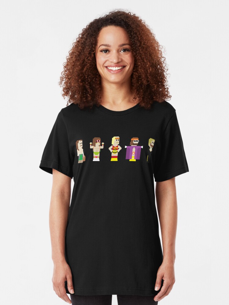 Alternate view of 8-Bit Pro Wrestling Slim Fit T-Shirt
