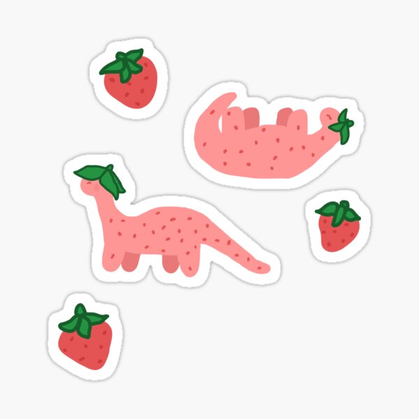 "Strawberry Dinosaurs" Sticker by mandilavae Redbubble