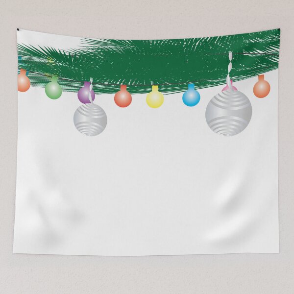 Item preview, Green Leaves, Colorful Light Bunting and Silver Ornaments designed and sold by sigdesign.