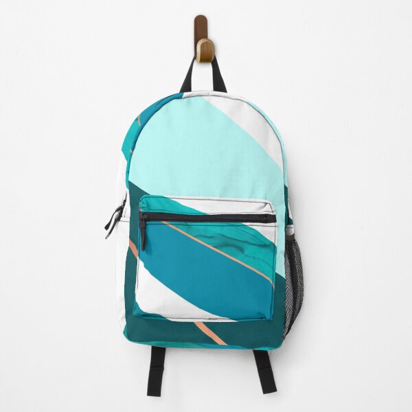 Item preview, Teal Lines and Layers Geometric Desk Mat designed and sold by T-shirt-Designs.