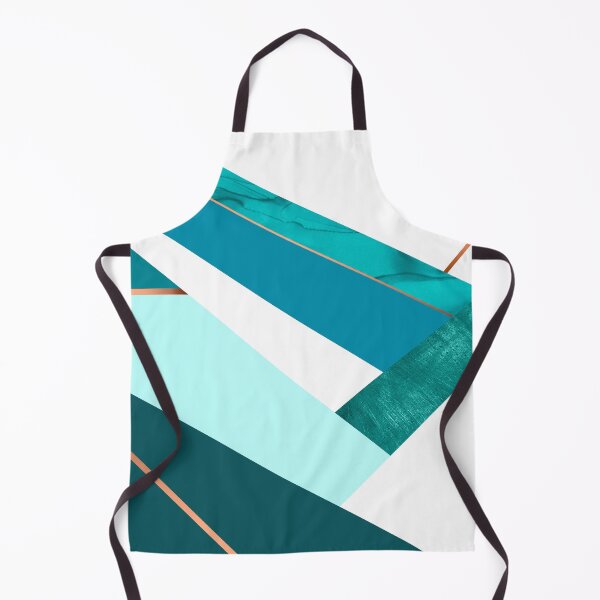 Item preview, Teal Lines and Layers Geometric Desk Mat designed and sold by T-shirt-Designs.