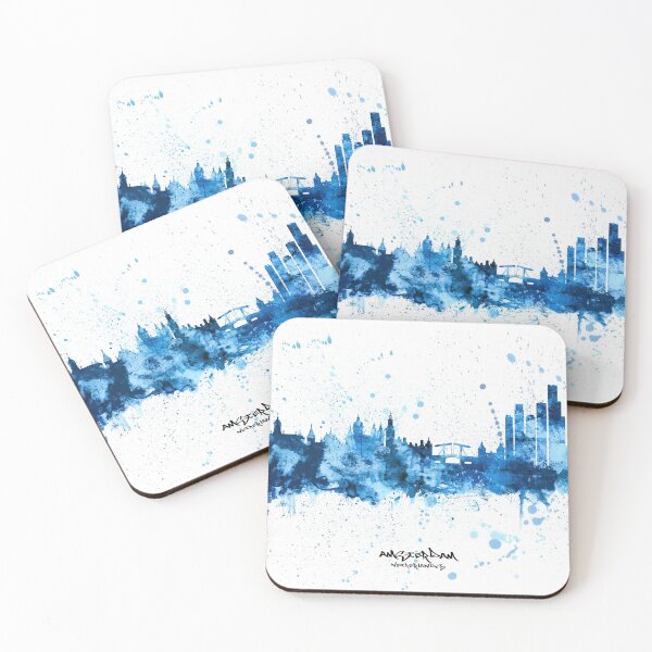 Aperçu de l'œuvre Amsterdam The Netherlands Skyline créée et vendue par ArtPrints.