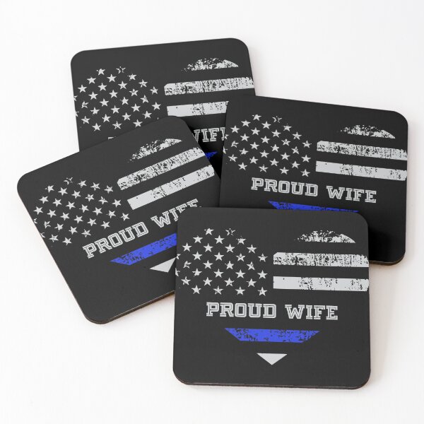 Item preview, Blue Line Heart design Wife of Police Proud USA print designed and sold by Lisbob.