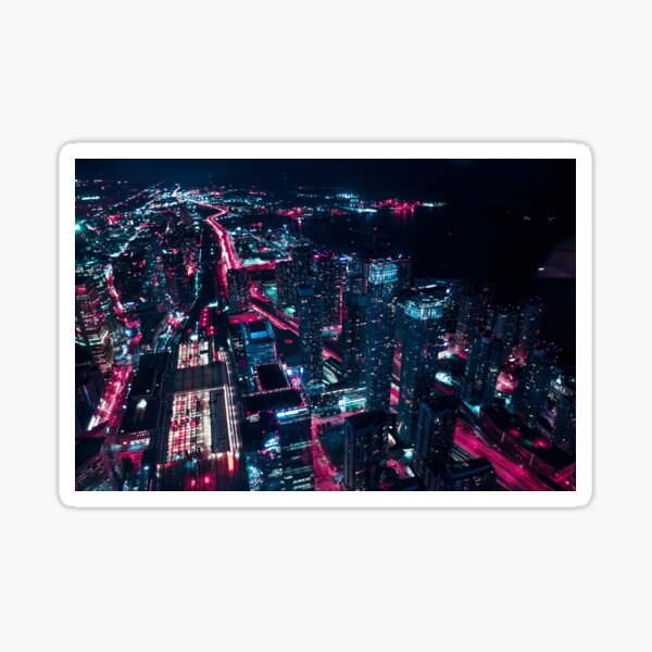 Neon cityscape Sticker