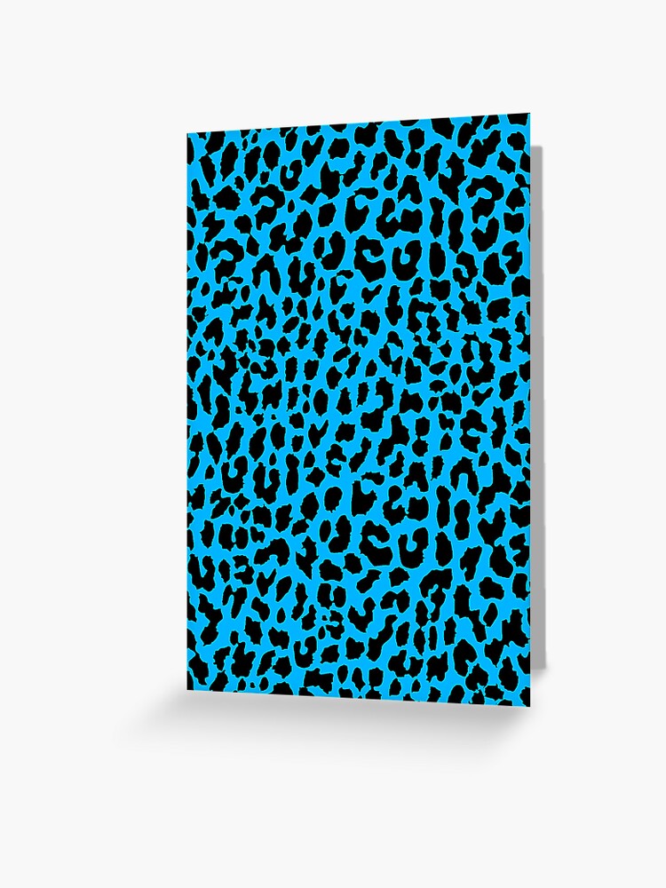 Neon Blue Leopard Greeting Card for Sale by Mango Tangerine