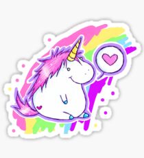 Fat cute unicorn Sticker