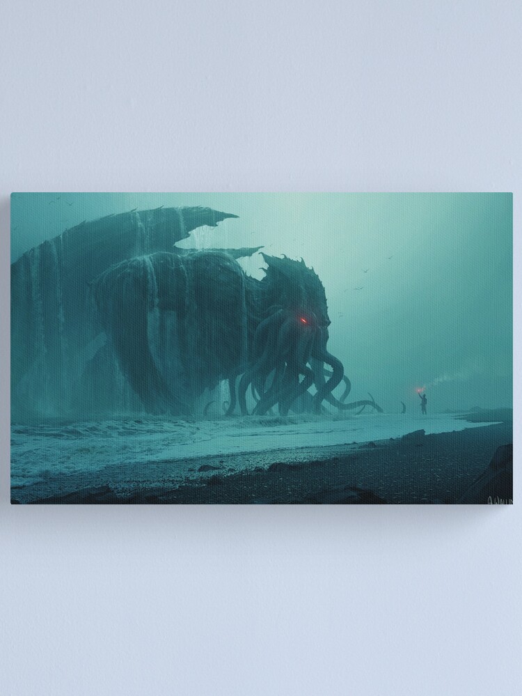 Thumbnail 2 of 3, Canvas Print, Cthulhu Awakens designed and sold by Andree Wallin.