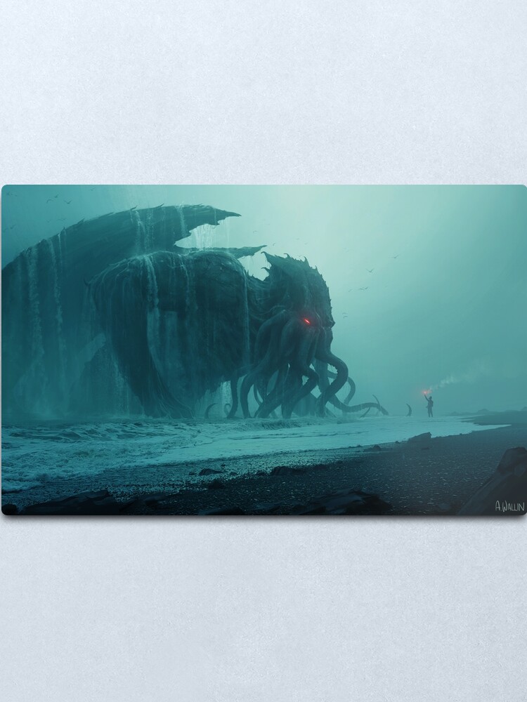 Alternate view of Cthulhu Awakens Metal Print