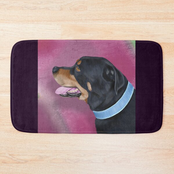 Item preview, Gorgeous Rottweiler Pillow on a Pink designed and sold by ibadishi.