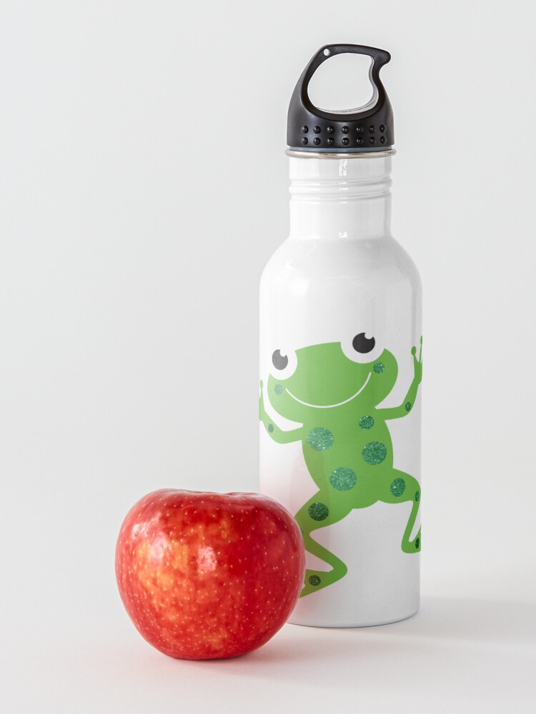 Alternate view of Cute Sparkly Dancing Green Frog Water Bottle