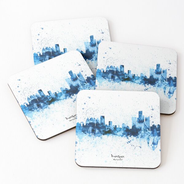 Aperçu de l'œuvre Detroit Michigan Skyline créée et vendue par ArtPrints.