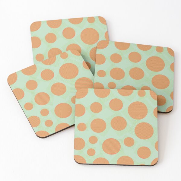 Item preview, orange polka dots on green designed and sold by rysunki-malunki.