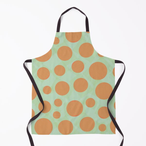 Item preview, orange polka dots on green designed and sold by rysunki-malunki.