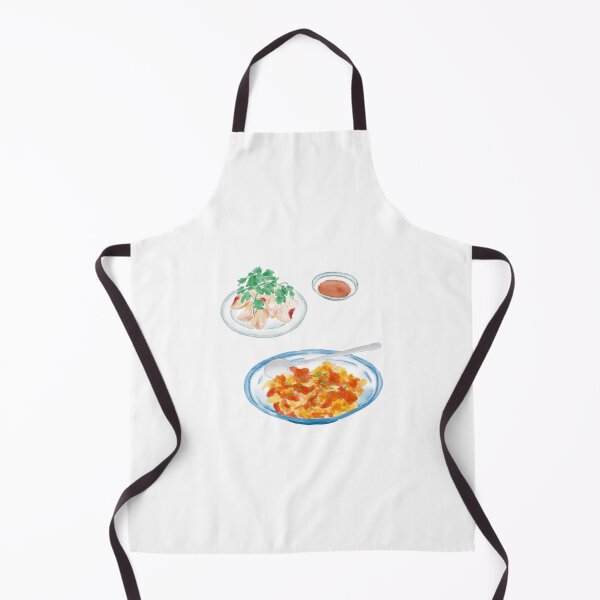 Item preview, Watercolor Illustration of Chinese Cuisine - Scrambled Eggs with Tomatoes and chopped unflavored cold chicken | 番茄炒蛋和白斩鸡 designed and sold by iswenyi.