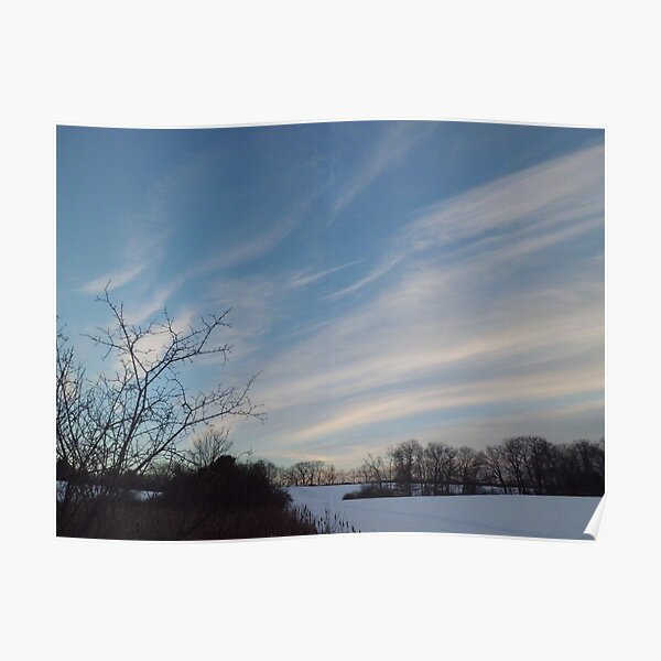 Winter - Evening Sky, Great Meadow Poster