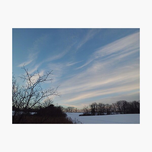 Winter - Evening Sky, Great Meadow Photographic Print