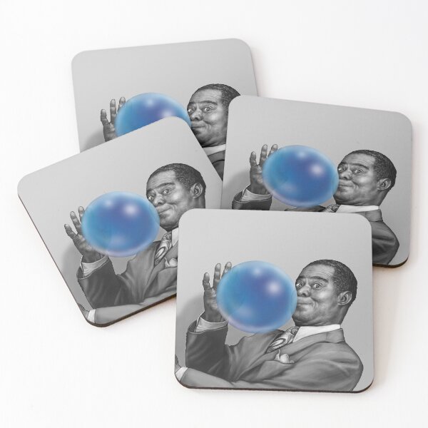 Item preview, Louis Armstrong blowing up bubble gum designed and sold by Lexthellamasart.