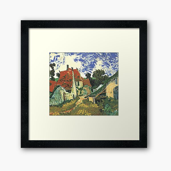 Villages Street in Auvers by Vincent van Gogh. Framed Art Print