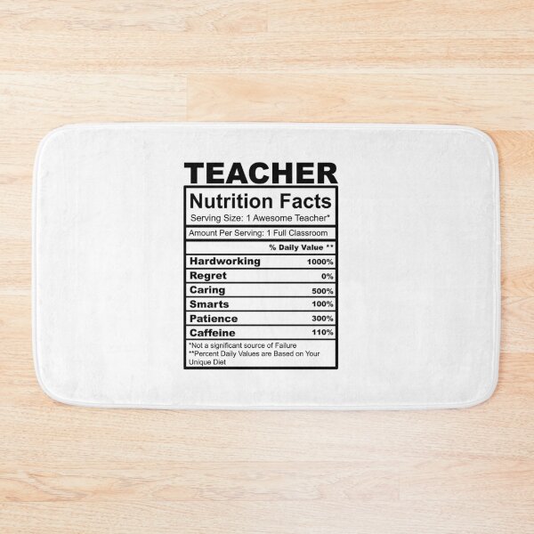 Item preview, Teacher Nutrition Facts designed and sold by HowWonderful.