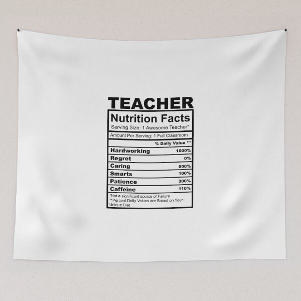 Item preview, Teacher Nutrition Facts designed and sold by HowWonderful.