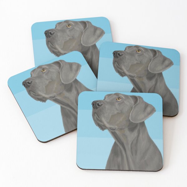 Item preview, Grey Beautiful Great Dane on Blue designed and sold by ibadishi.