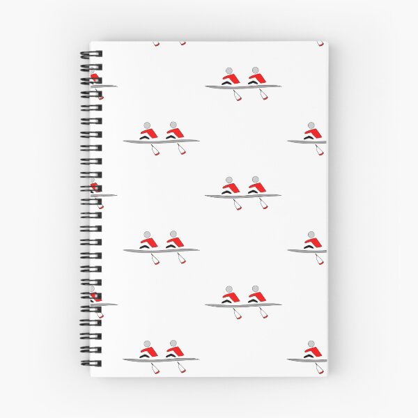 Item preview, Rowing - double, red & black, light background designed and sold by Hawthorn Mineart.