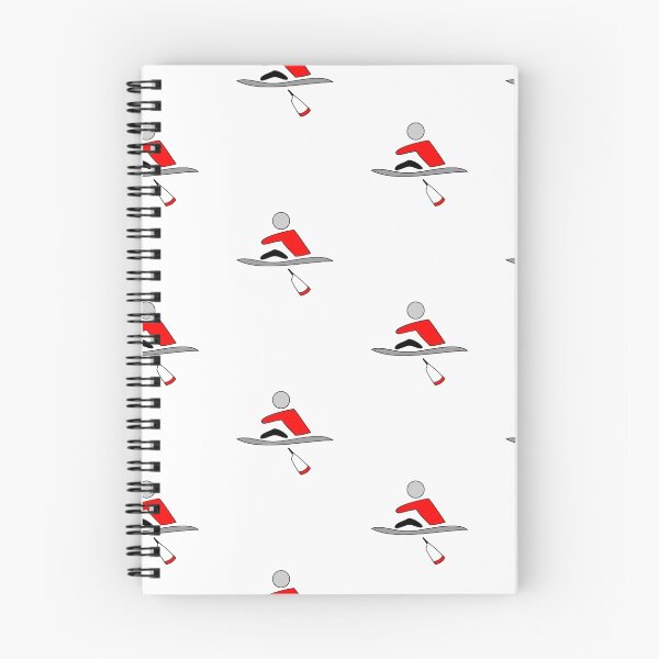 Item preview, Rowing - single, red & black, light background designed and sold by Hawthorn Mineart.