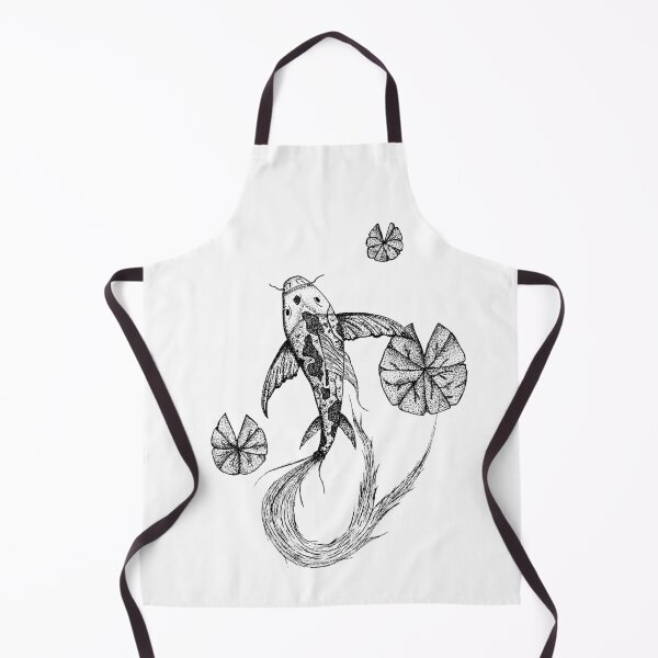 Artikelvorschau, Koi Fisch, Dotwork Design, schwarz lineart entworfen und verkauft von VasilisLam.