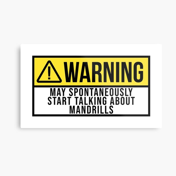 May Spontaneously Start Talking About Mandrills Metal Print