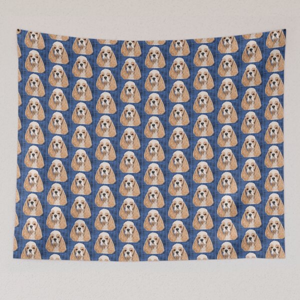 Item preview, Beautiful Cocker Spaniel, Brown Creme Coat on Blue designed and sold by ibadishi.
