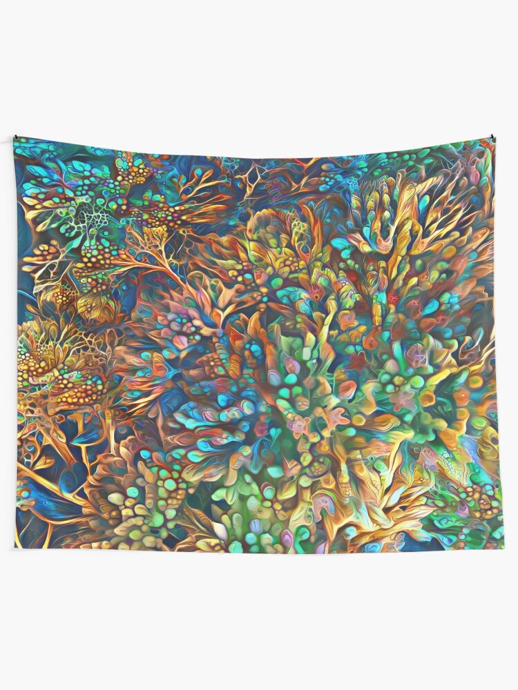 Alternate view of Fantasy floral abstract digital painting Tapestry