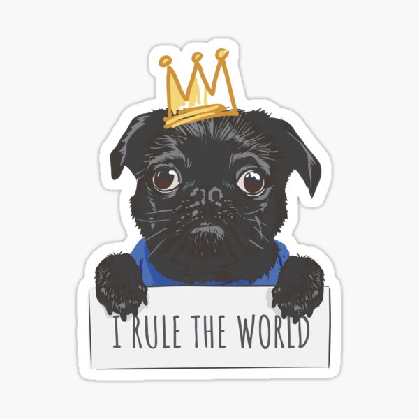 Vista previa del artículo con la obra «Rey Pug», diseñado y vendido por wazoosi.
