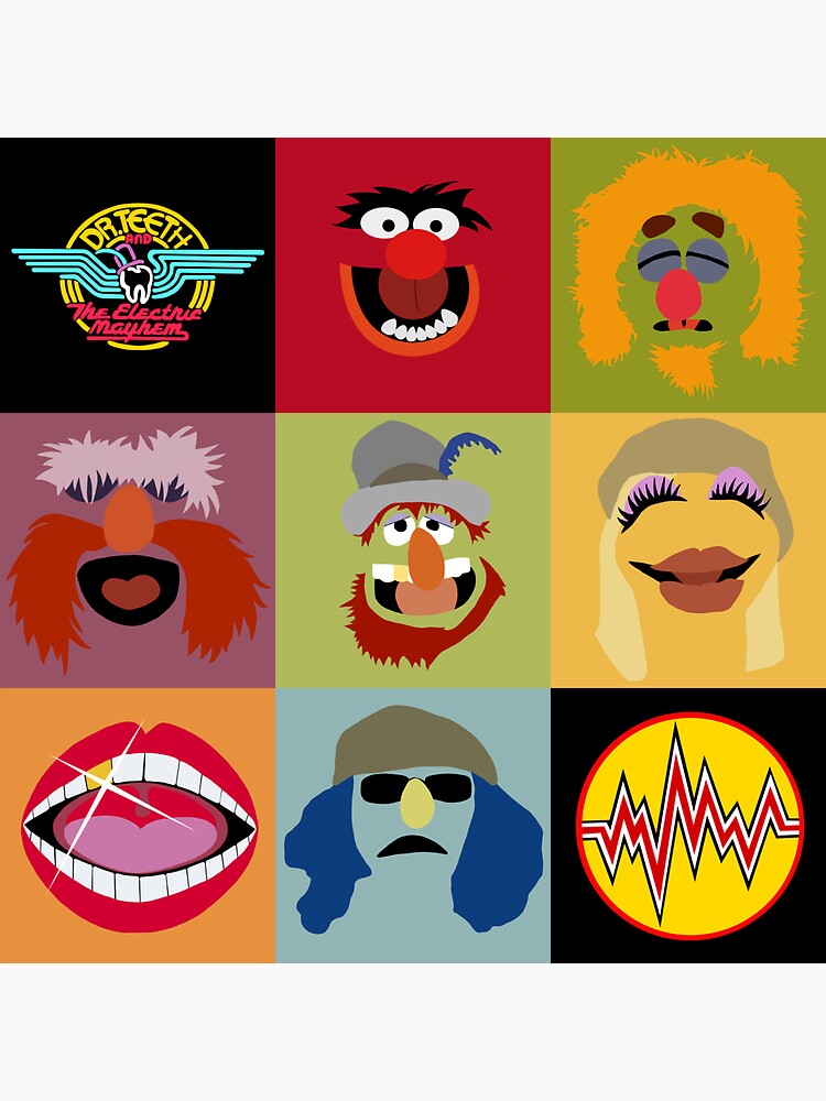 "Dr. Teeth and the Electric Mayhem ft Lips" Sticker for Sale by