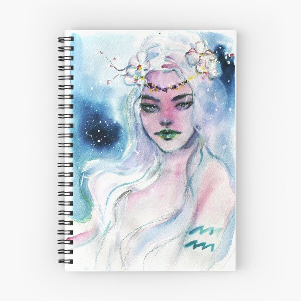 Item preview, Aquarius Zodiac Watercolor Illustration  designed and sold by silvianna.