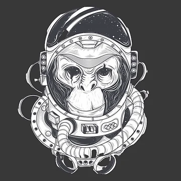 Artwork thumbnail, space monkey by Rakos-Merch
