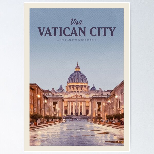 Vista previa del artículo con la obra «Visite la Ciudad del Vaticano», diseñado y vendido por CallumGardiner.
