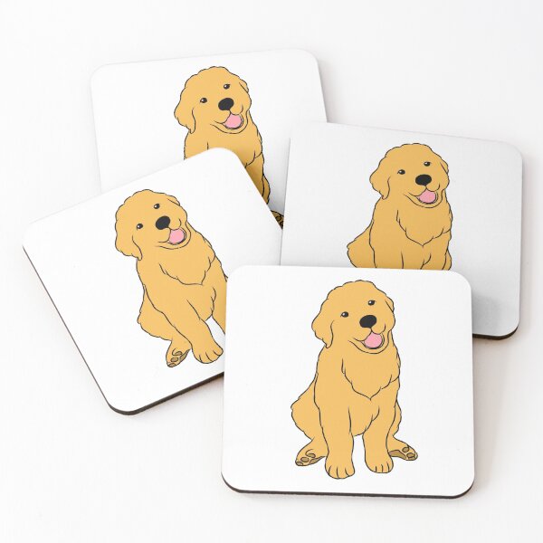 Item preview, Cute golden retriever cartoon painting designed and sold by ootchil.