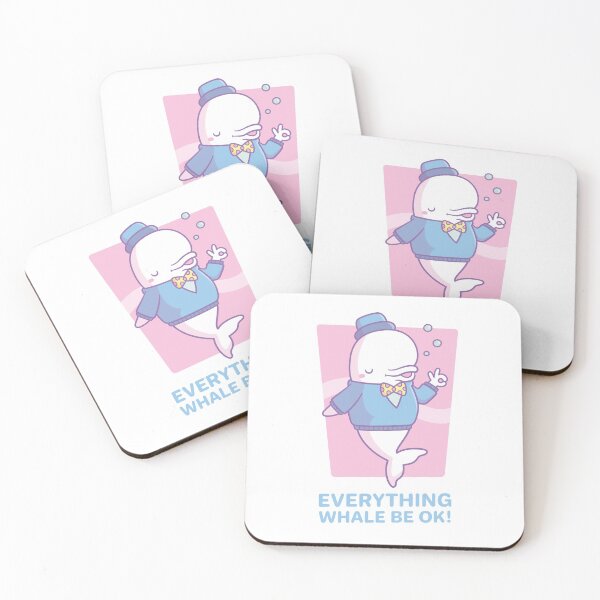 Item preview, Cute Beluga Whale Everything Whale Be Ok designed and sold by rustydoodle.