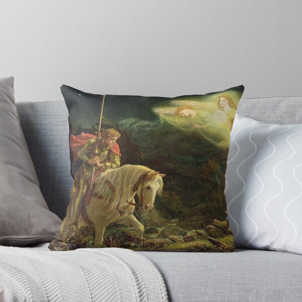 Sir Galahad King Arthur Excalibur Merlin Camelot Holy Grail Quest Throw Pillow
