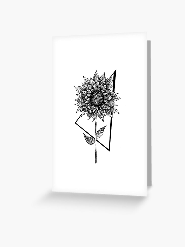 Tarjetas de felicitación «Girasol, flor dotwork y diseño de tatuajes» de  VasilisLam | Redbubble