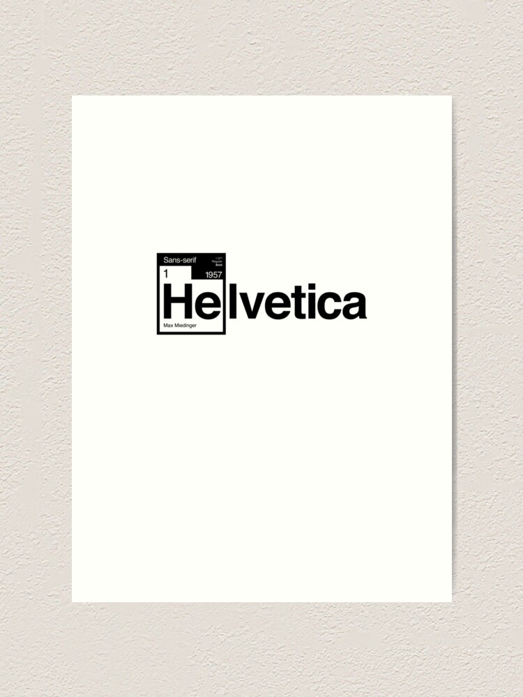 Helvetica Periodic Logo 1 In Black Art Print By Electricfield