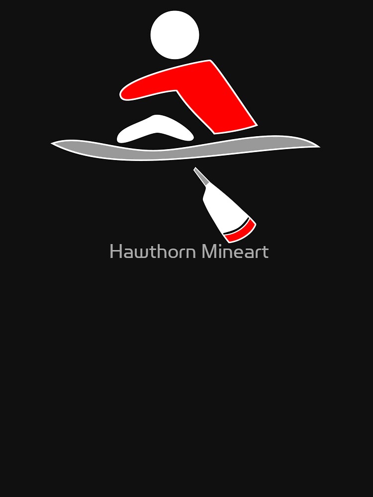 "Rowing single, red & black, dark background" Tshirt by electrasteph