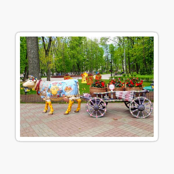 funny-cow-in-russian-folk-style-sticker-for-sale-by-elenaseskina