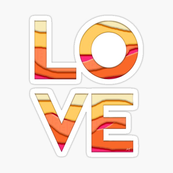 Orange Love (cutout) Sticker