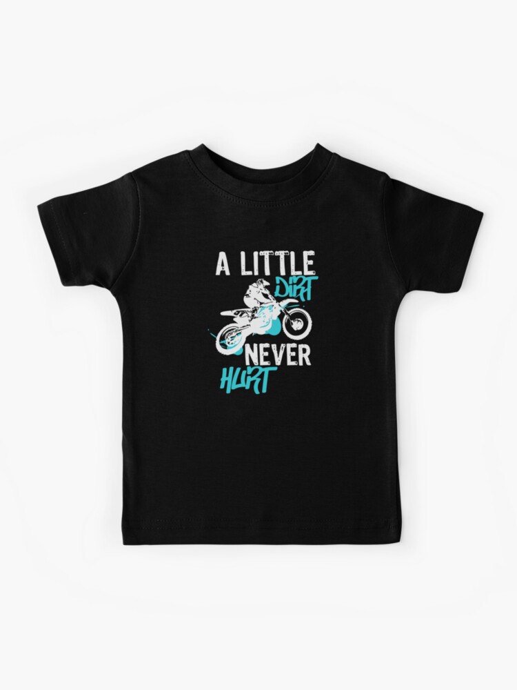 Thumbnail 1 of 2, Kids T-Shirt, Dirt bike or motocross mx quote a little dirt never hurt quote designed and sold by gut2000.