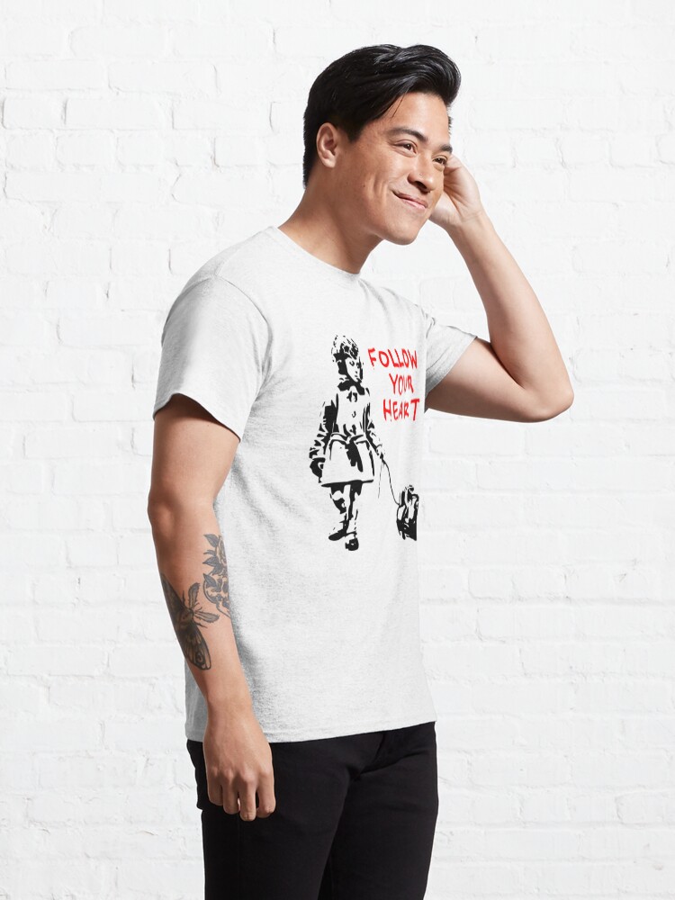Alternate view of Banksy Follow Your Heart Classic T-Shirt