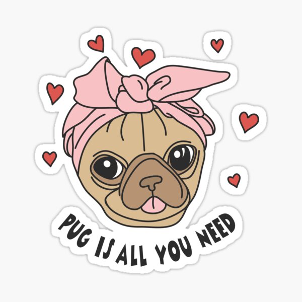 Vista previa del artículo con la obra «Pug es todo lo que necesitas», diseñado y vendido por wazoosi.