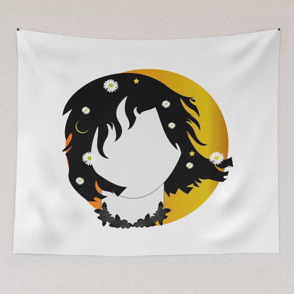 Item preview, Faceless woman with abstract sun and dark night hair background  designed and sold by SGS-.