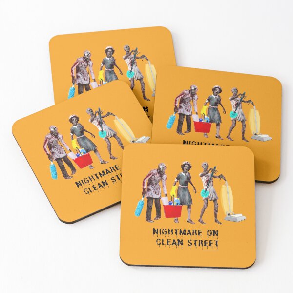 Nightmare on Clean Street, Housekeeping Humor, Halloween Coasters (Set of 4)
