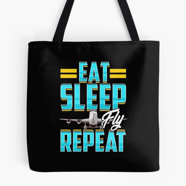 Item preview, Eat Sleep Fly Repeat Airplane Pilot Aviation Pun designed and sold by perfectpresents.